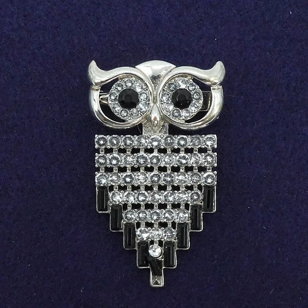 Vintage Owl‎ Brooch Lot Rhinestone Figural Novelty Animal 3pc